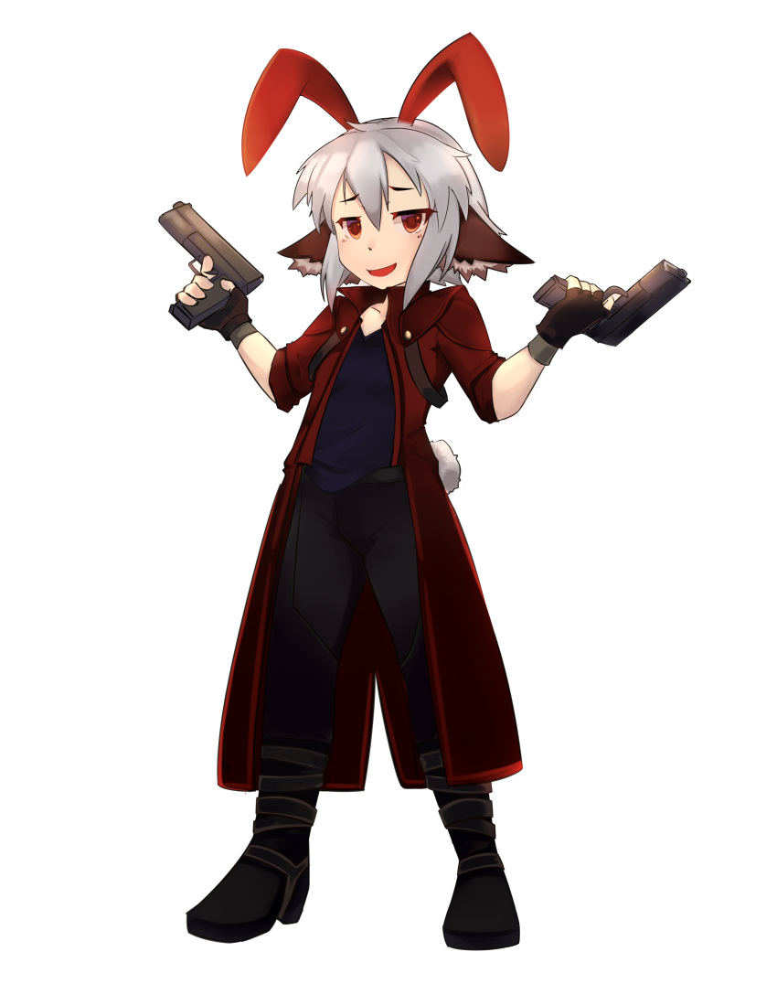 1girl, absurdres, arion910, bunny_ears, bunny_must_die, bunny_tail, bunny_the_honeywhite, cat_ears