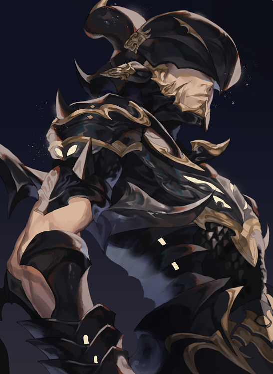 1boy, armor, closed_mouth, covered_eyes, dragoon_(final_fantasy), estinien, fajyobore323, final_fantasy