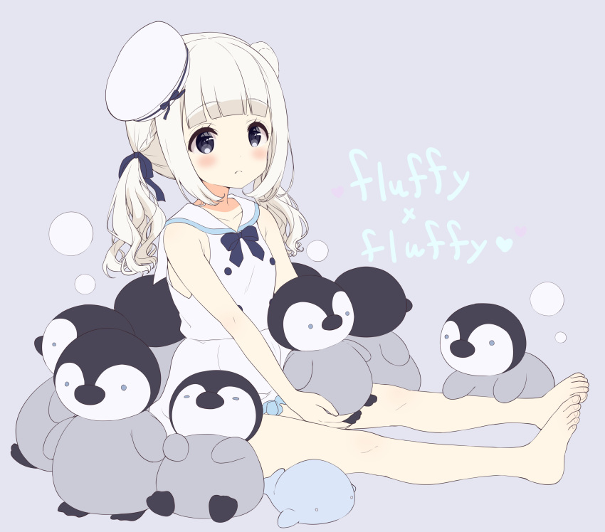 1girl, absurdres, animal, animal_ears, bare_arms, bare_legs, bare_shoulders, barefoot