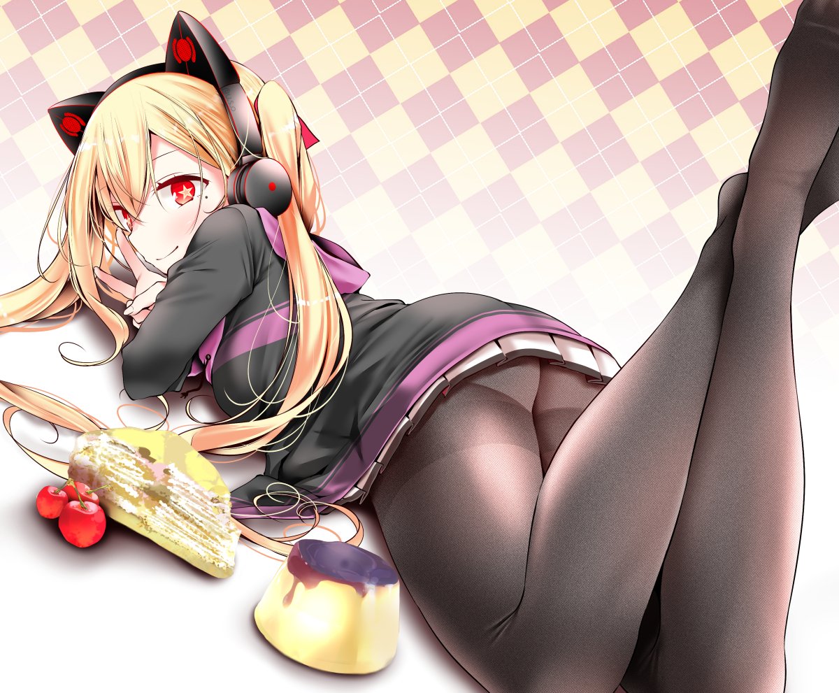 1girl, ass, azur_lane, bangs, black_legwear, blonde_hair, blush, breasts