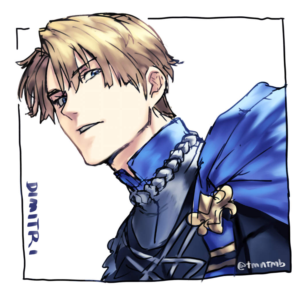 1boy, armor, blonde_hair, blue_eyes, cape, cravat, dimitri_alexandre_bladud_(fire_emblem), fire_emblem