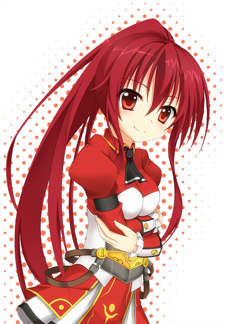 1girl, armor, belt, elesis_(elsword), elsword, eyebrows_visible_through_hair, free_knight_(elsword), hair_between_eyes