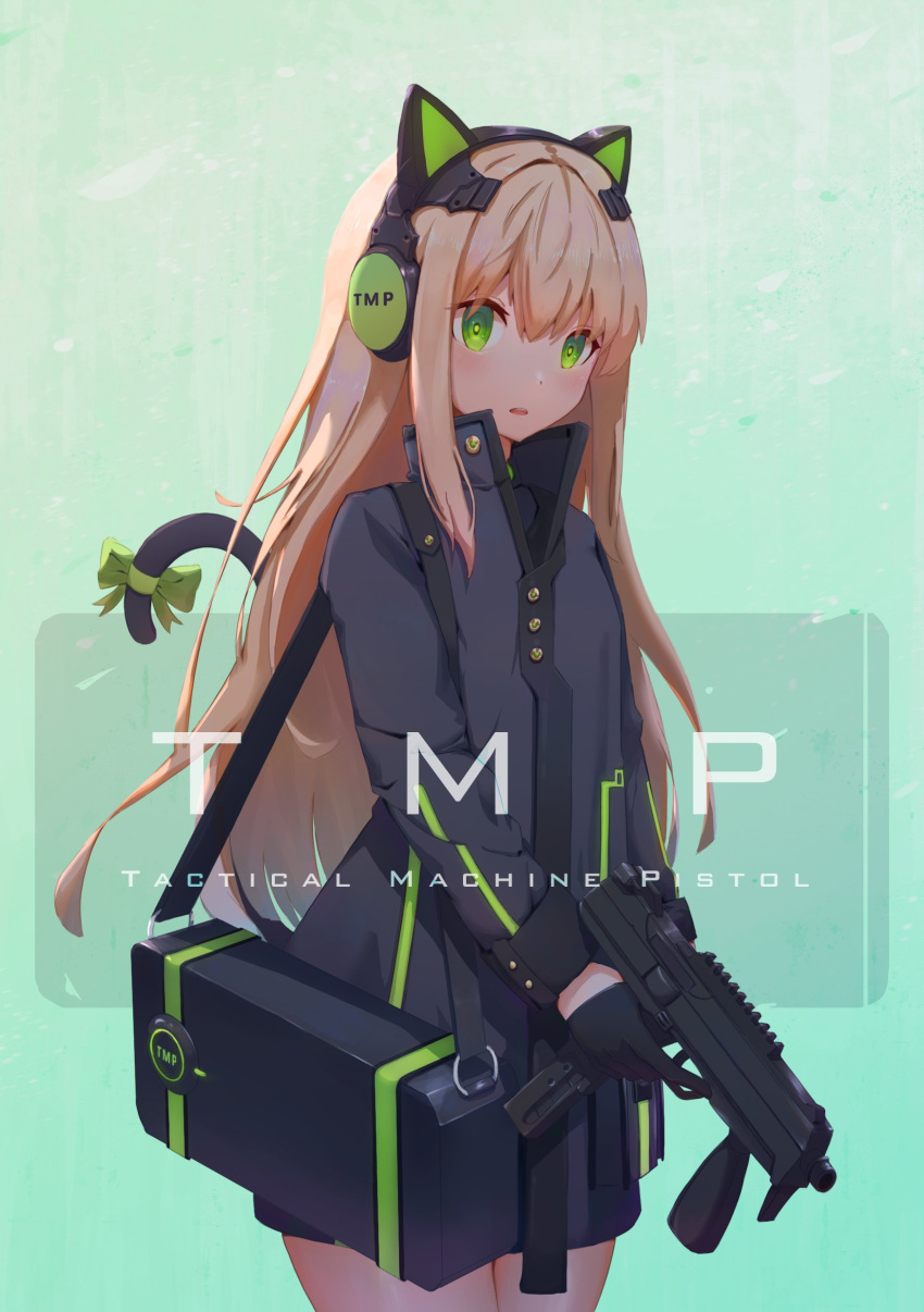 1girl, absurdres, animal_ears, bangs, black_jacket, blush, bow, cat_ear_headphones
