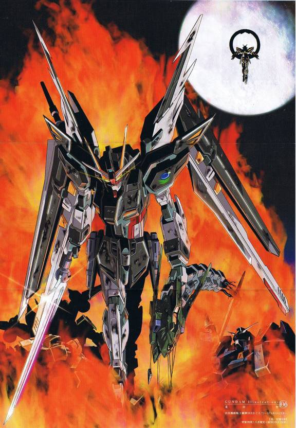 gundam, gundam_seed, gundam_seed_c.e._73:_stargazer, gundam_stargazer, mecha, moon, scan, strike_noir