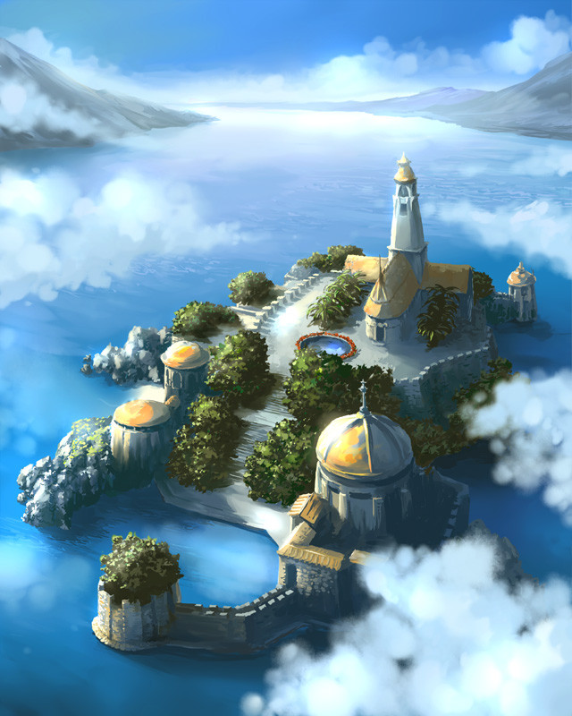 buildings, cb, church, cloud, clouds, dock, island, landscape