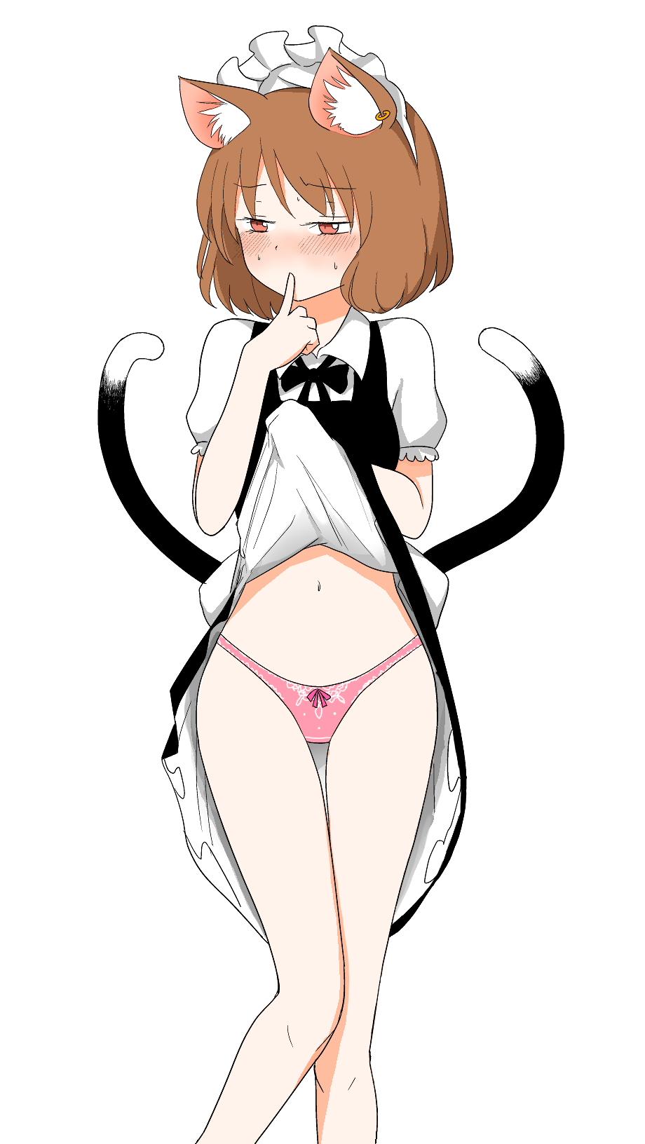 1girl, animal_ears, black_bow, blush, bow, bow_panties, brown_eyes, brown_hair