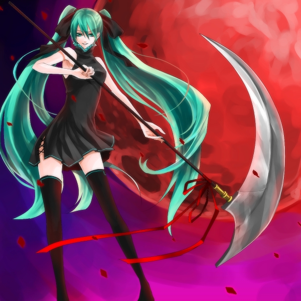 cage_(artist), green_eyes, green_hair, hatsune_miku, long_hair, ribbon, ribbons, sasama_keiji