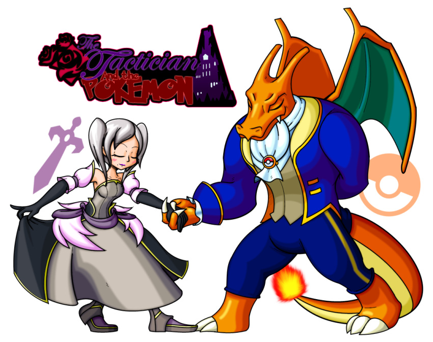 1girl, 1other, beast_(disney), beast_(disney)_(cosplay), beauty_and_the_beast, belle_(disney), belle_(disney)_(cosplay), charizard