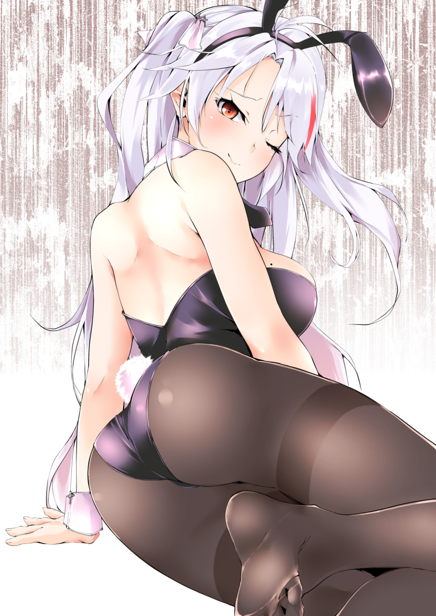 1girl, ahoge, animal_ears, ass, azur_lane, back, backless_dress, backless_outfit