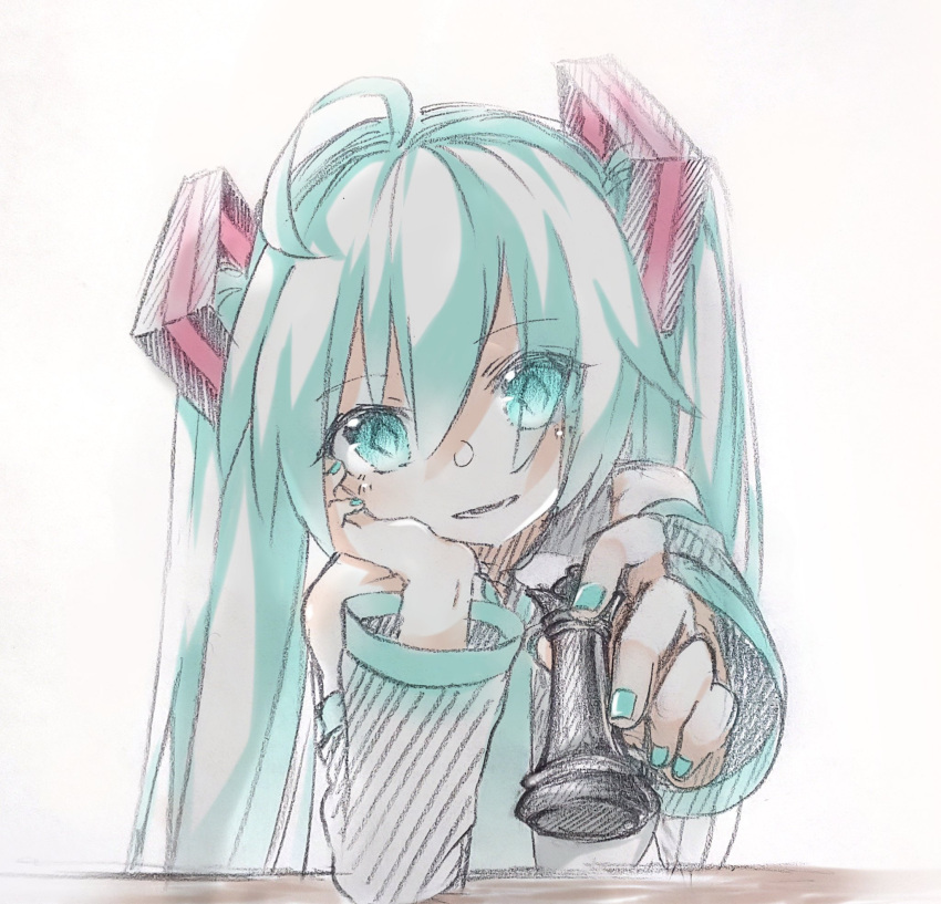 1girl, aqua_eyes, aqua_hair, bare_shoulders, chess_piece, commentary, detached_sleeves, diamond-shaped_pupils
