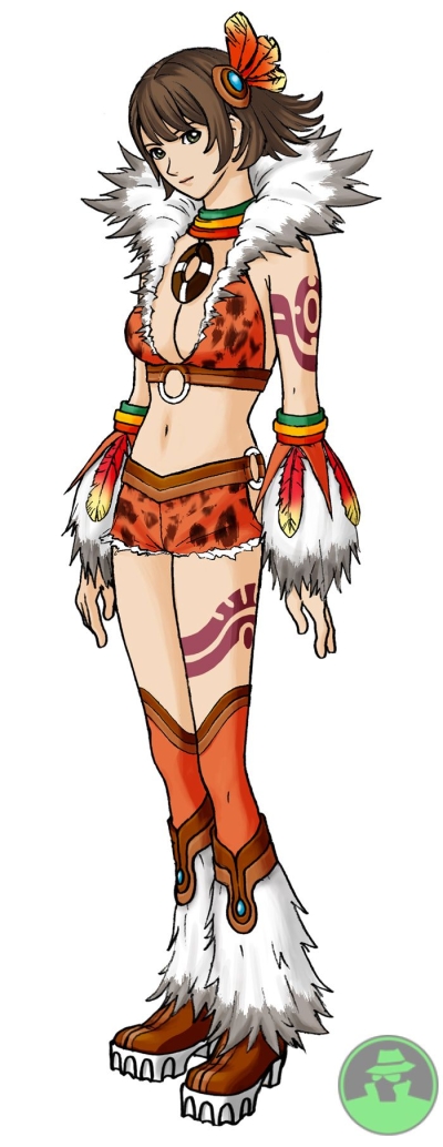 cleavage, gamespy, kisara, kisara_(rogue_galaxy), midriff, rogue_galaxy, tattoo, watermark