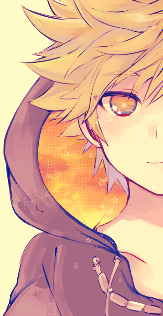 1boy, black_coat_(kingdom_hearts), blonde_hair, cloak, clouds, cloudy_sky, collarbone, commentary_request
