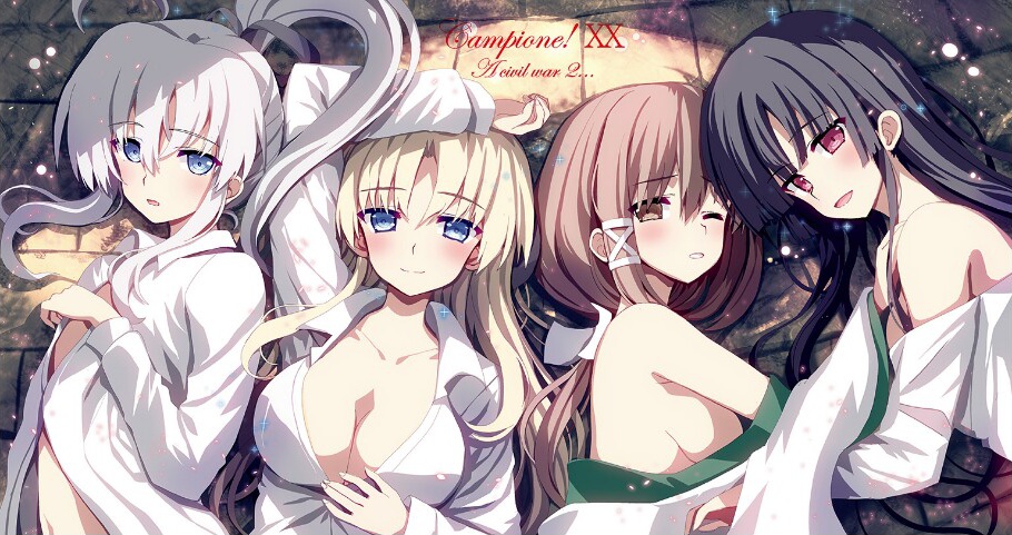 4girls, arm_up, bangs, black_hair, black_skirt, blonde_hair, blue_eyes, blush