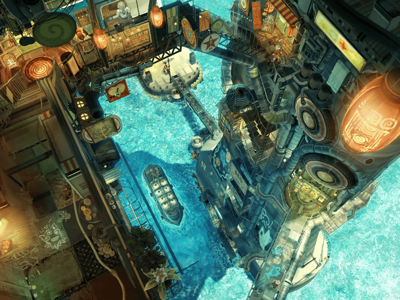 imperial_boy, original, scenery, steampunk, teikoku_shounen, water