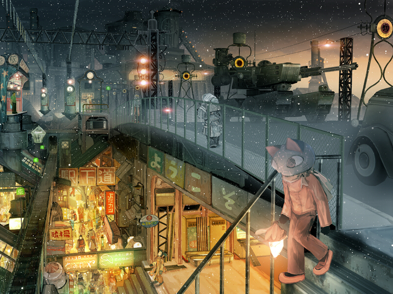 800x600, caterpillar_tracks, city, hat, imperial_boy, military, military_vehicle, power_lines