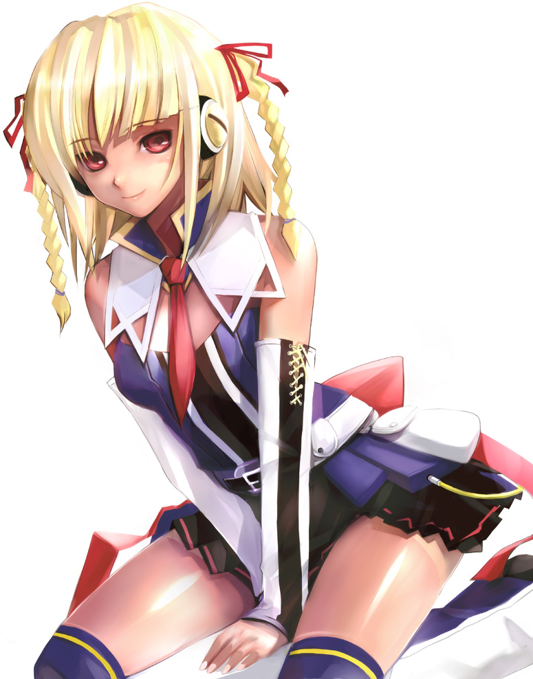 beatmania_iidx, bemani, braid, breasts, cleavage, dark_skin, elbow_gloves, gloves