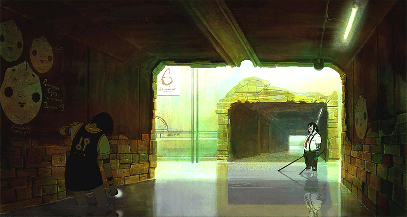 graffiti, sewer, tashiro_hokekyo, wading, water