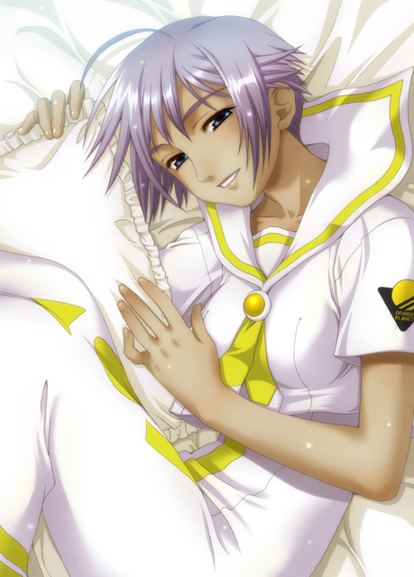 1girl, aria, athena_glory, bed_sheet, black_eyes, collarbone, dark_skin, dress
