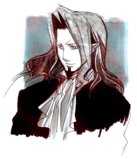 count_of_monte_cristo, gankutsuou, long_hair, male, pointy_ears, ryuuzaki_ran, solo
