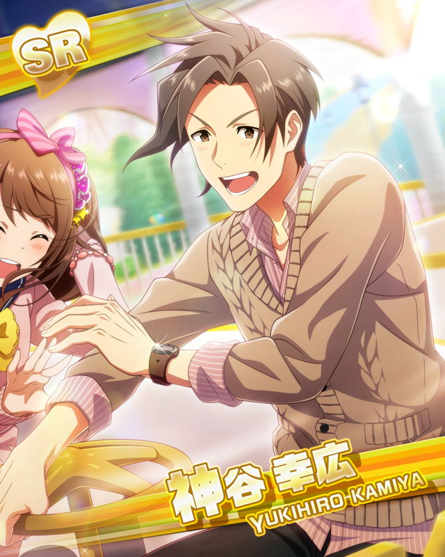 brown_eyes, brown_hair, character_name, dress, idolmaster, idolmaster_side-m, short_hair, smile