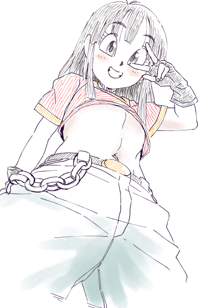 1girl, black_eyes, black_hair, commentary_request, dragon_ball, dragon_ball_gt, gloves, looking_at_viewer