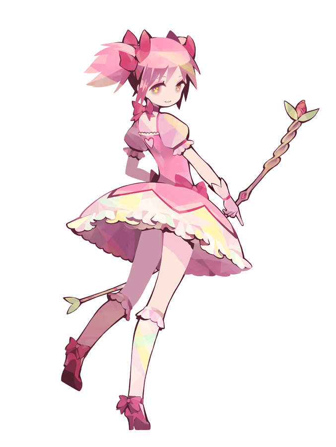 1girl, ankle_ribbon, aqua_eyes, bow_(weapon), bubble_skirt, choker, flower, frilled_skirt