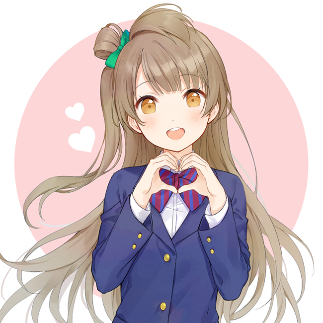 1girl, :d, bangs, blazer, blue_jacket, blush, bow, brown_eyes