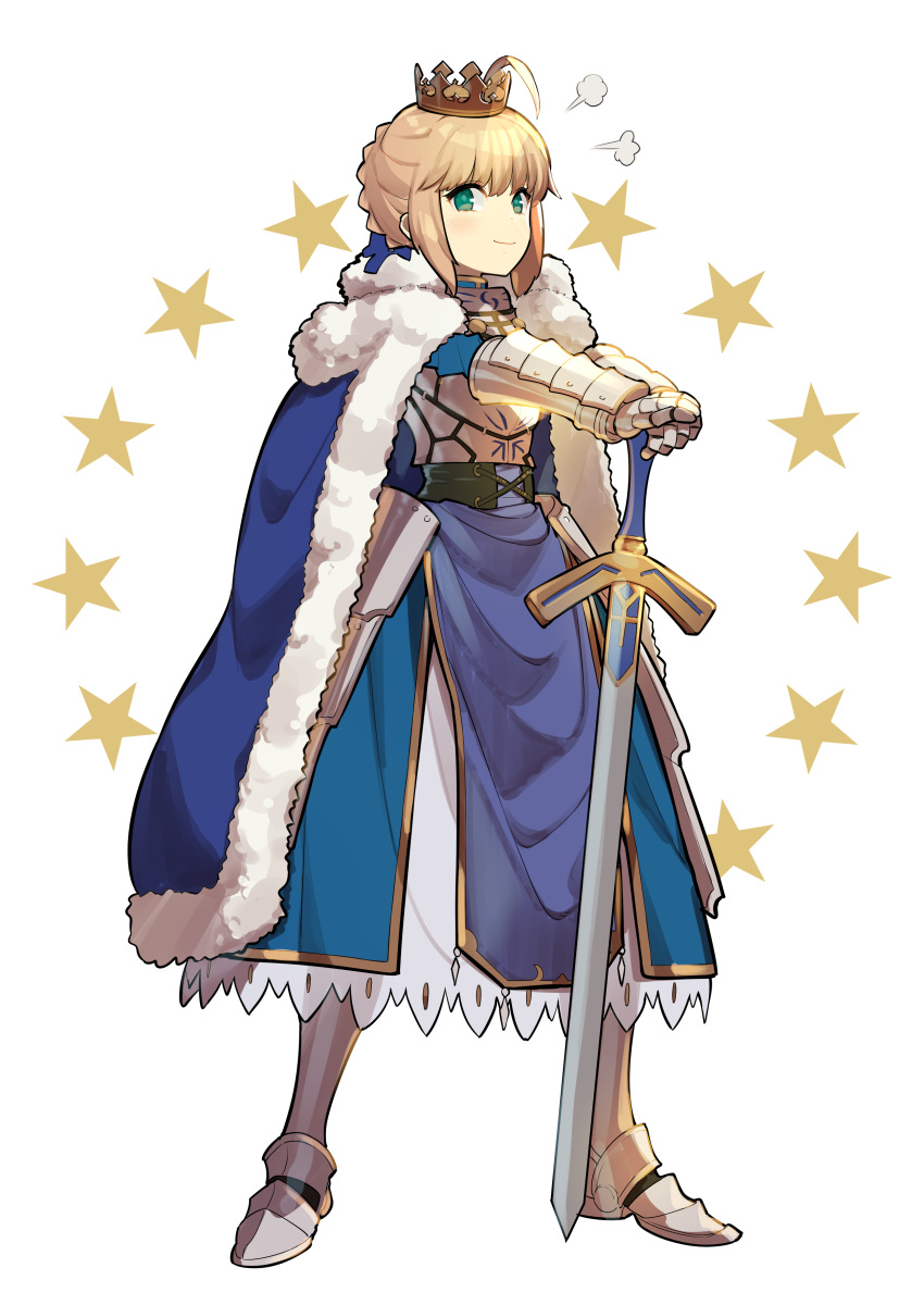 1girl, absurdres, ahoge, armor, armored_boots, armored_dress, artoria_pendragon_(all), bangs