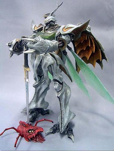 aura_battler_dunbine_tale_of_the_neo_byston_well, figure, lowres, mecha, model, photo, sirbine, sword