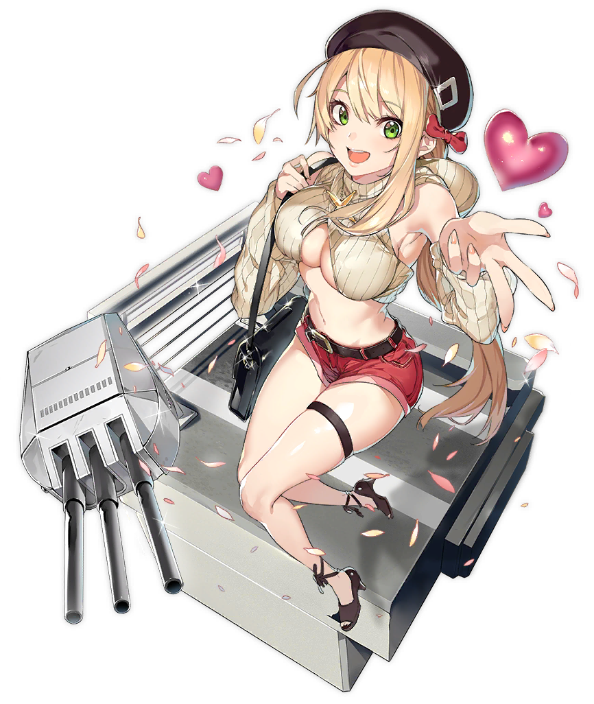 1girl, :d, alternate_costume, azur_lane, bag, bangs, belt, black_footwear