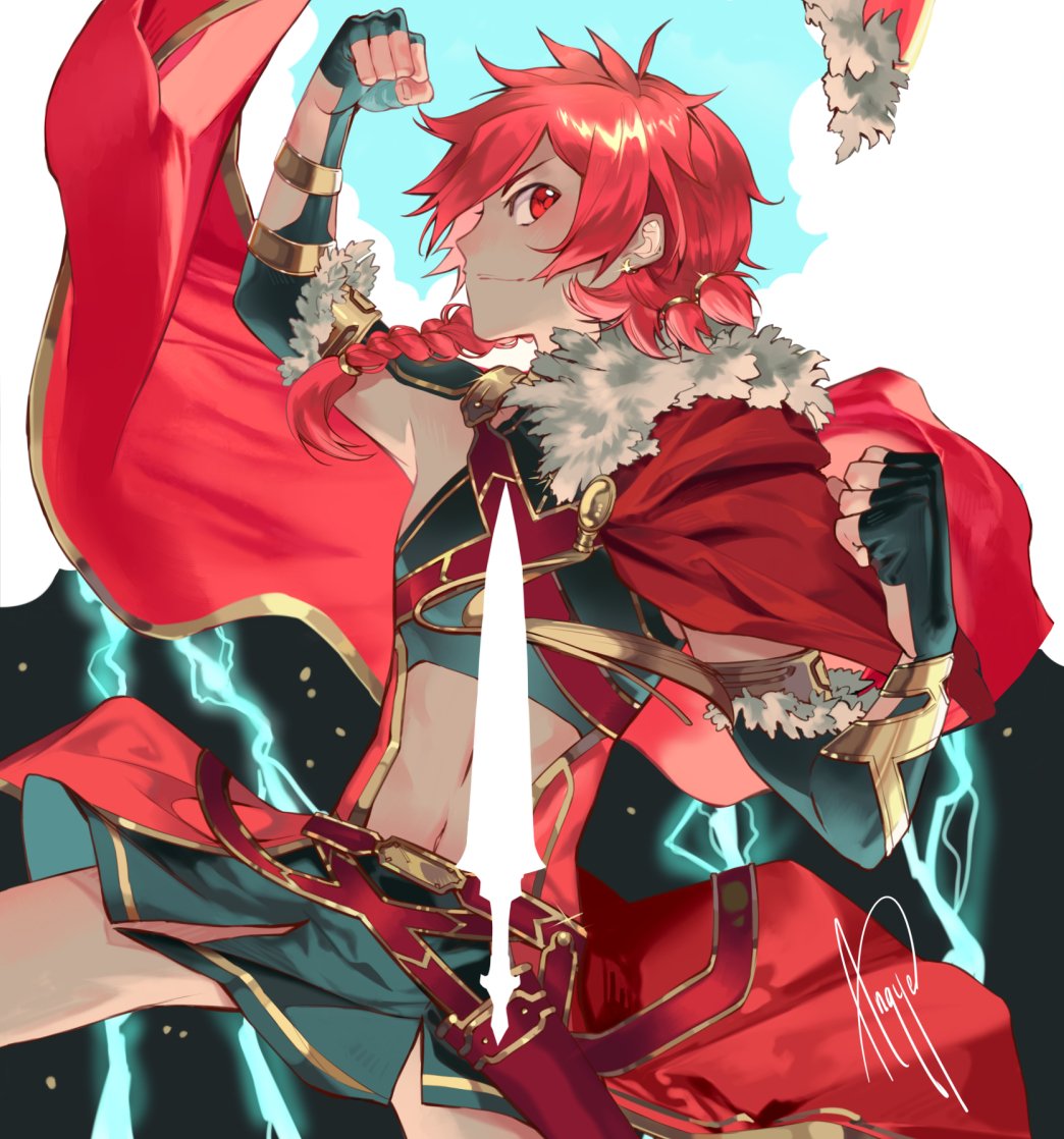 1boy, alexander_(fate/grand_order), angye_fdez, braid, breastplate, cape, clenched_hands, closed_mouth