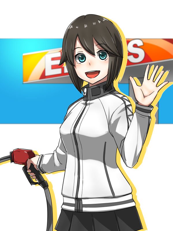 1girl, bangs, black_hair, black_skirt, blue_eyes, blush, breasts, eyebrows_visible_through_hair