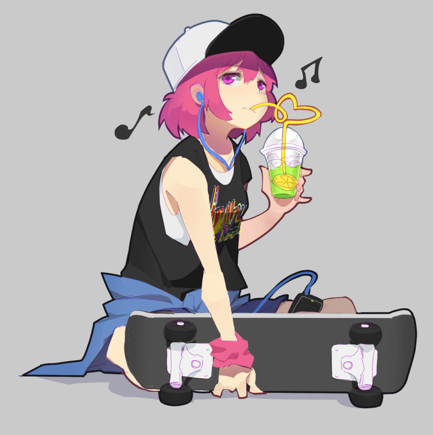 1girl, absurdres, cellphone, coat, coat_removed, cup, drink, drinking