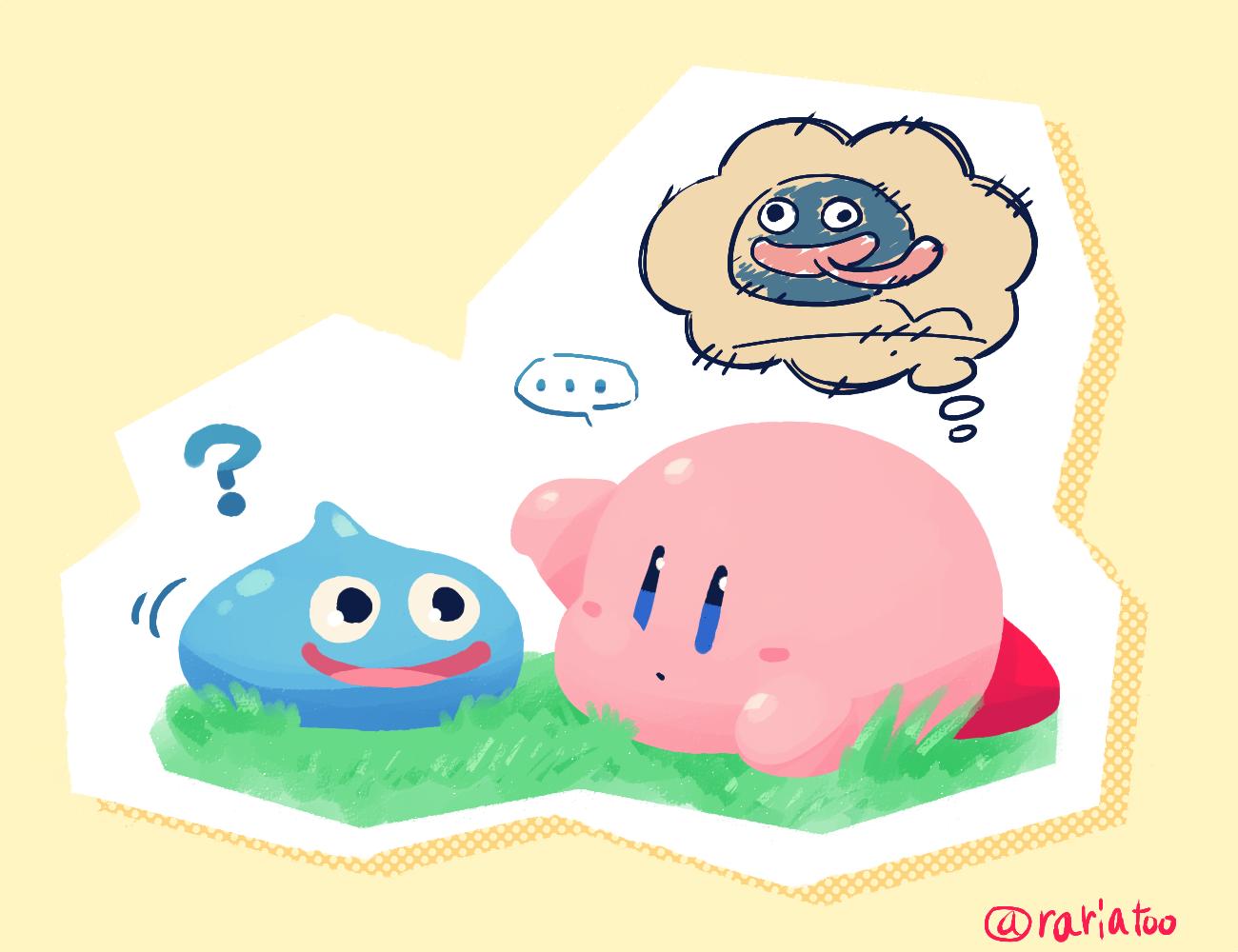 2others, ?, blob, blue_eyes, blue_skin, blush, chibi, confused