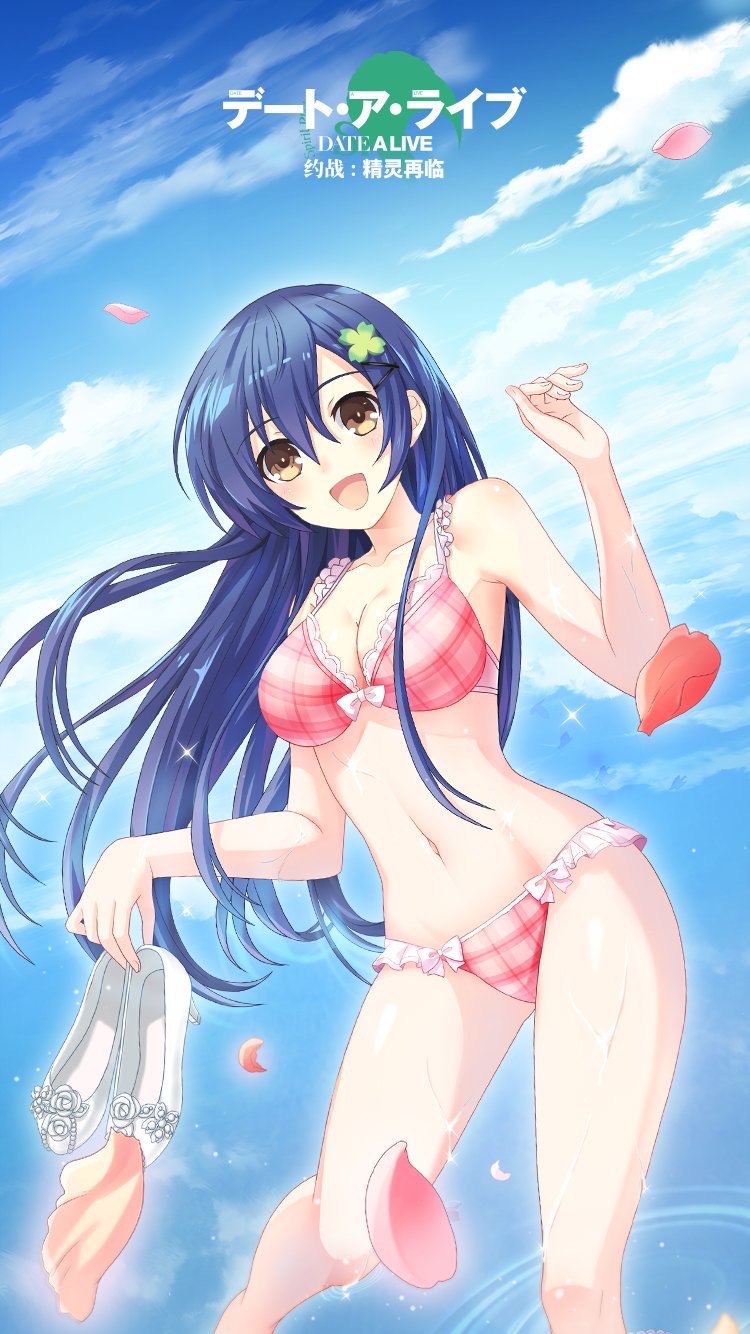 1girl, bikini, blue_hair, date_a_live, genderswap, genderswap_(mtf), highres, itsuka_shiori