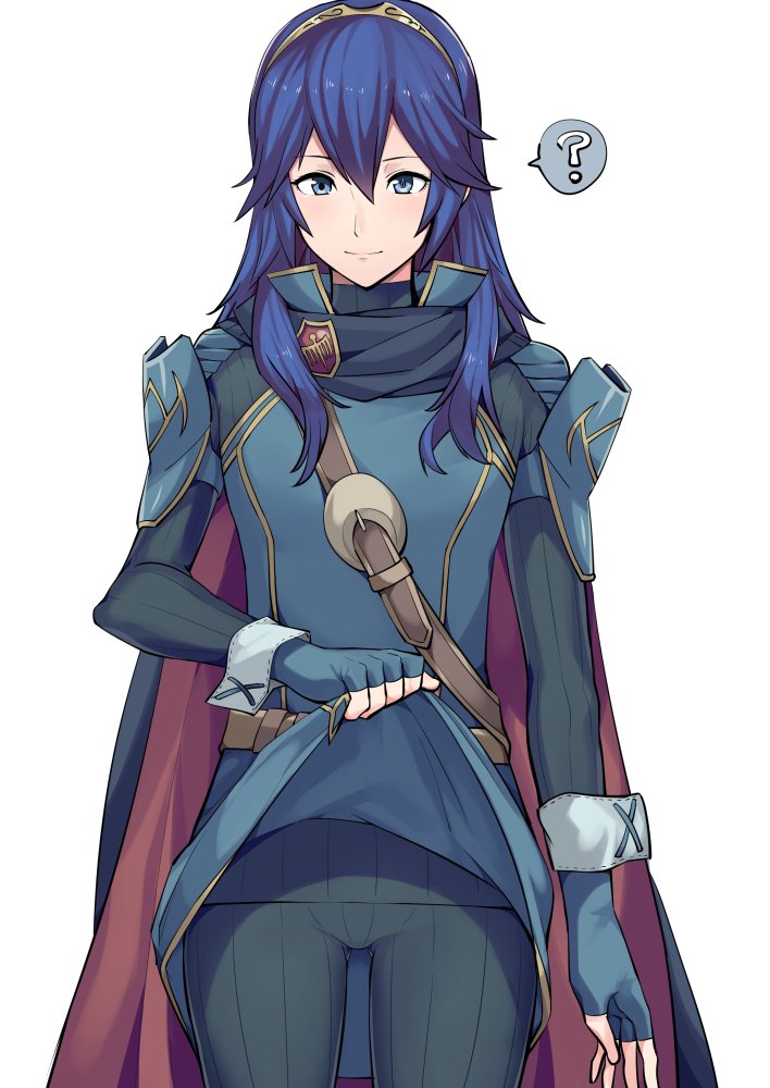 1girl, ?, a_meno0, blue_eyes, blue_hair, blush, boots, cape