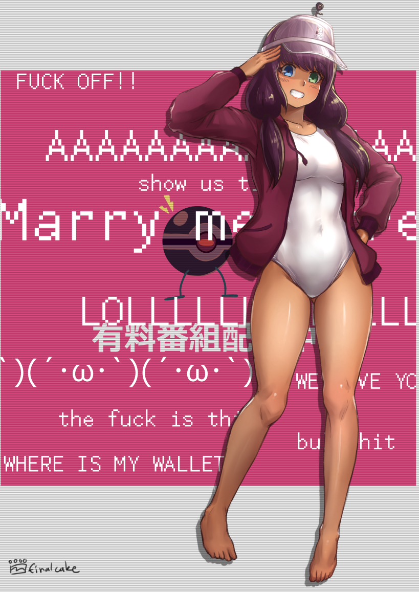 1girl, artist_name, barefoot, black_hair, blue_eyes, breasts, brown_hair, brown_jacket