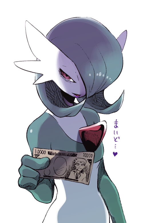 1girl, bangs, flat_chest, gardevoir, gen_3_pokemon, green_hair, green_skin, hair_over_one_eye