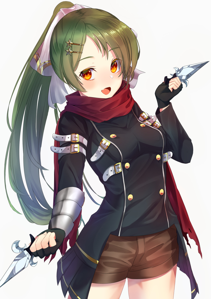 1girl, :d, absurdres, bangs, black_gloves, black_jacket, bow, breasts
