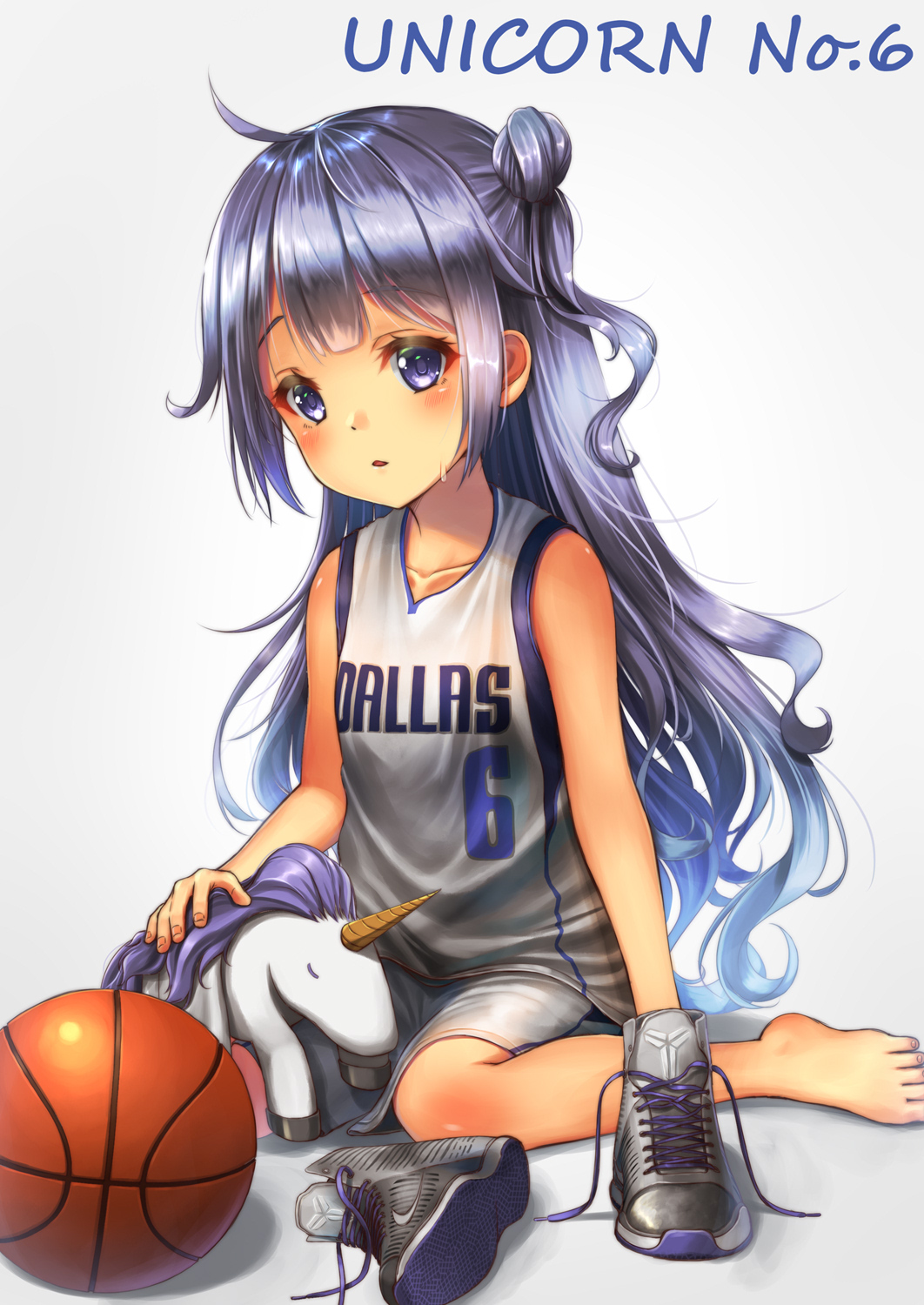 1girl, alternate_costume, azur_lane, basketball, basketball_uniform, blue_background, dallas_mavericks, highres