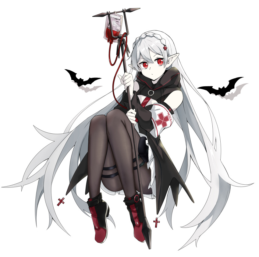 1girl, absurdres, animal, ankle_boots, arknights, armband, bangs, bat