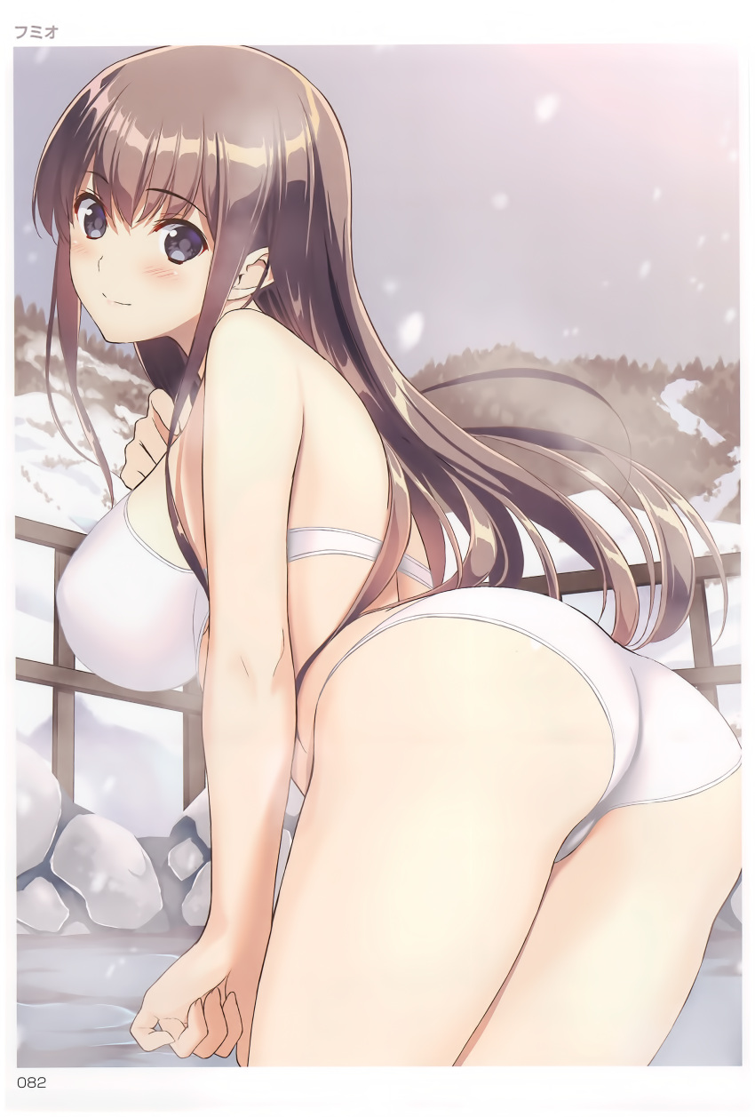 1girl, absurdres, artist_name, ass, bangs, bare_arms, bare_shoulders, bikini