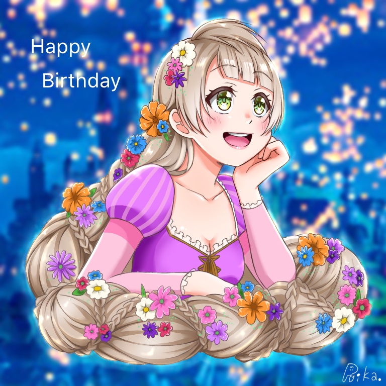 87025_runi, absurdly_long_hair, alternate_eye_color, alternate_hairstyle, birthday, braided_ponytail, castle, cosplay