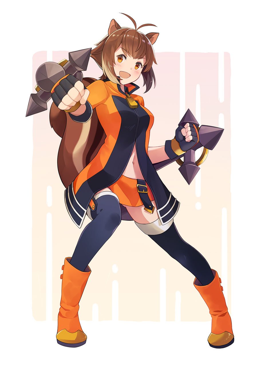 1girl, animal_ears, antenna_hair, bangs, blazblue, blush, boots, breasts