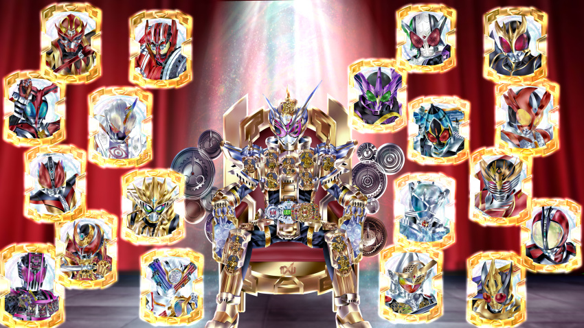 absurdres, armed_hibiki, complete_form, faiz_blaster, genius_form, gold_trim, highres, kamen_rider