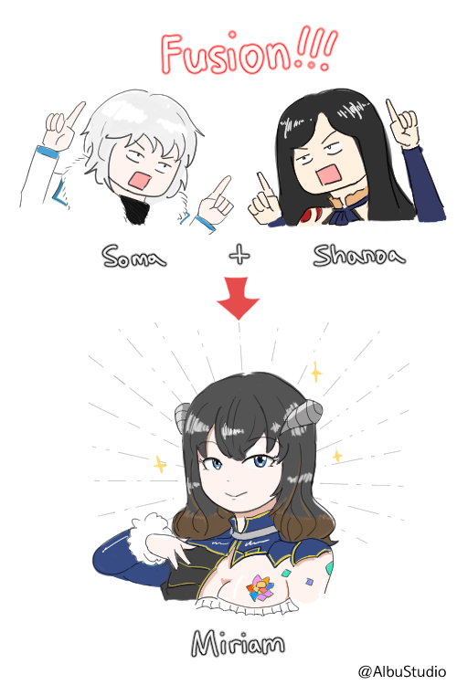 2girls, backless_outfit, bare_shoulders, black_hair, bloodstained:_ritual_of_the_night, blue_eyes, breasts, brown_hair