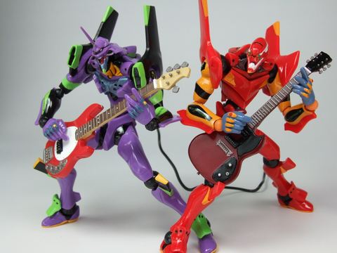 epic, eva_01, eva_02, figure, guitar, instrument, lowres, neon_genesis_evangelion