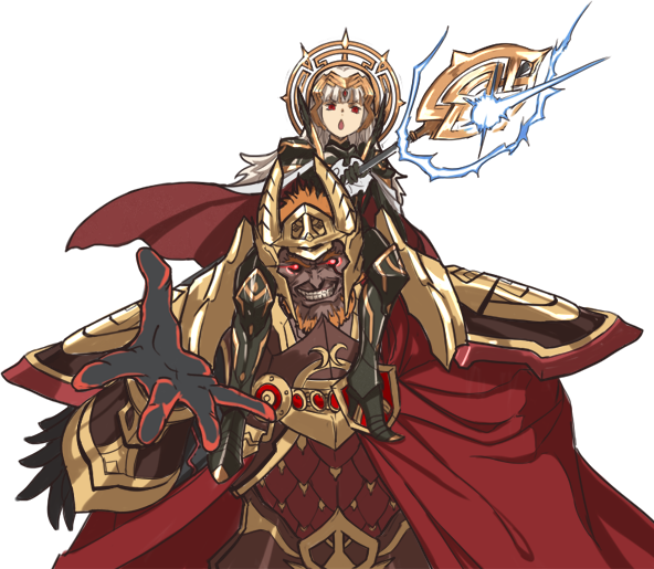 1boy, 1girl, alba, armor, beard, black_armor, black_gloves, cape