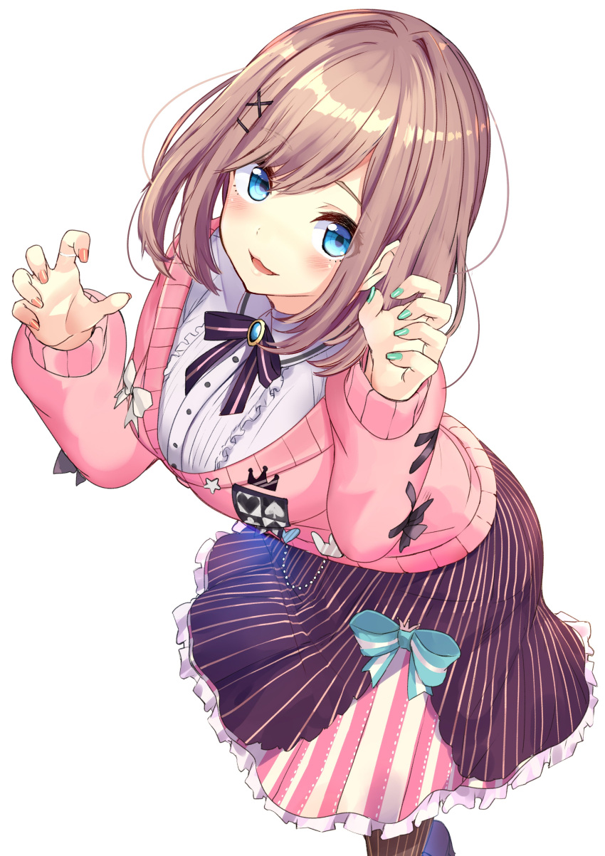 1girl, :3, absurdres, akasaai, bangs, blue_bow, blue_eyes, blush