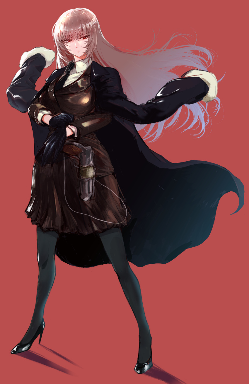 1girl, black_gloves, fate/grand_order, fate_(series), florence_nightingale_(fate/grand_order), gloves, gun, high_heels
